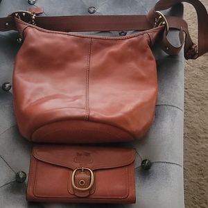Coach Heritage purse and matching checkbook wallet